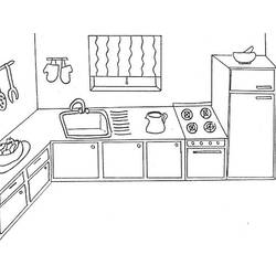Página para colorir: Cozinha (Edifícios e Arquitetura) #63563 - Páginas para Colorir Imprimíveis Gratuitamente