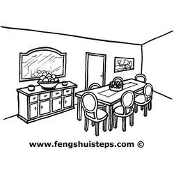 Página para colorir: Sala de jantar (Edifícios e Arquitetura) #63718 - Páginas para Colorir Imprimíveis Gratuitamente