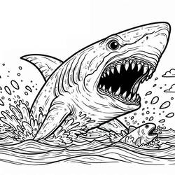 Página para colorir: Megalodonte (Animais Pré-históricos) #220700 - Páginas para Colorir Imprimíveis Gratuitamente