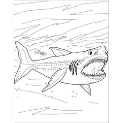 Página para colorir: Megalodonte (Animais Pré-históricos) #220709 - Páginas para Colorir Imprimíveis Gratuitamente