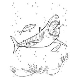 Página para colorir: Megalodonte (Animais Pré-históricos) #220710 - Páginas para Colorir Imprimíveis Gratuitamente