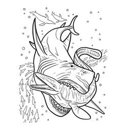 Desenhos para colorir: Megalodonte - Páginas para Colorir Imprimíveis Gratuitamente