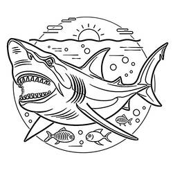 Página para colorir: Megalodonte (Animais Pré-históricos) #220719 - Páginas para Colorir Imprimíveis Gratuitamente