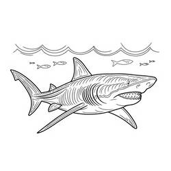 Página para colorir: Megalodonte (Animais Pré-históricos) #220725 - Páginas para Colorir Imprimíveis Gratuitamente