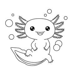 Desenho Axolote (Animais) #220208 para imprimir e colorir