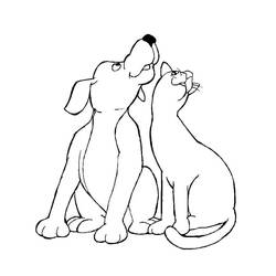 Página para colorir: Cão e Gato (Animais) #211010 - Páginas para Colorir Imprimíveis Gratuitamente