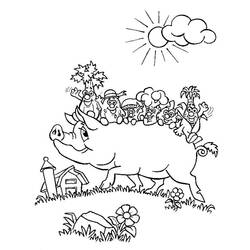 Página para colorir: Carne de porco (animais) #17629 - Páginas para Colorir Imprimíveis Gratuitamente
