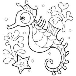 Desenho Cavalo-marinho (Animais) #187424 para imprimir e colorir