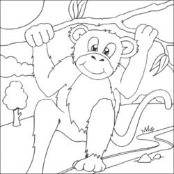 Página para colorir: Chimpanzé (animais) #2866 - Páginas para Colorir Imprimíveis Gratuitamente