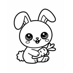 Desenho Coelho Kawaii (Animais) #219200 para imprimir e colorir