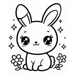 Desenho Coelho Kawaii (Animais) #219213 para imprimir e colorir