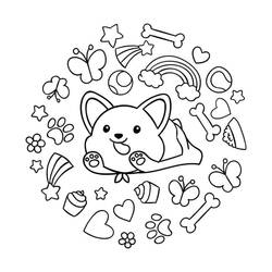 Desenho Corgi (Animais) #220786 para imprimir e colorir