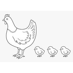 Desenho Galinha e Pintinho (Animais) #193162 para imprimir e colorir