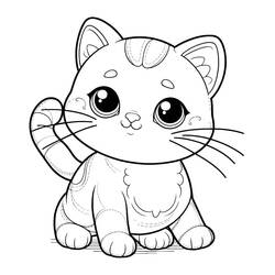 Desenho Gato Kawaii (Animais) #216269 para imprimir e colorir