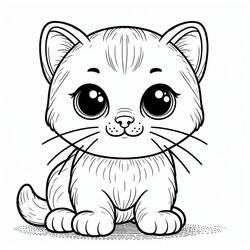 Desenho Gato Kawaii (Animais) #216270 para imprimir e colorir