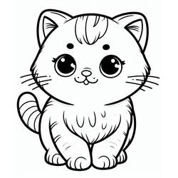Desenho Gato Kawaii (Animais) #216271 para imprimir e colorir