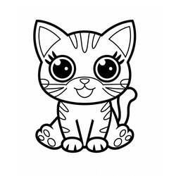 Desenho Gato Kawaii (Animais) #216273 para imprimir e colorir