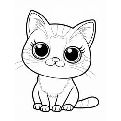 Desenho Gato Kawaii (Animais) #216274 para imprimir e colorir