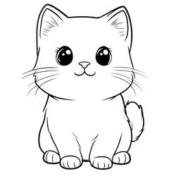 Desenho Gato Kawaii (Animais) #216276 para imprimir e colorir
