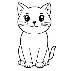 Desenho Gato Kawaii (Animais) #216282 para imprimir e colorir