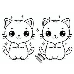 Desenho Gato Kawaii (Animais) #216285 para imprimir e colorir