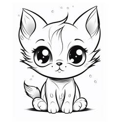 Desenho Gato Kawaii (Animais) #216294 para imprimir e colorir