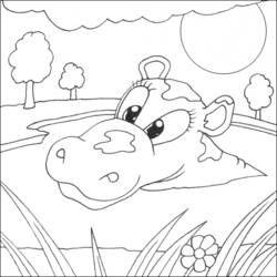 Página para colorir: hipopótamo (animais) #8729 - Páginas para Colorir Imprimíveis Gratuitamente