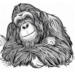 Desenho Orangotango (Animais) #191578 para imprimir e colorir