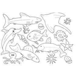 Página para colorir: Peixe (animais) #17203 - Páginas para Colorir Imprimíveis Gratuitamente