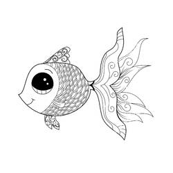 Desenho Peixe Dourado (Animais) #208335 para imprimir e colorir