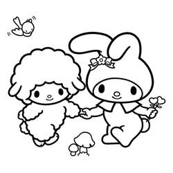 Página para colorir: My Melody (Anime e Mangá) #220003 - Páginas para Colorir Imprimíveis Gratuitamente