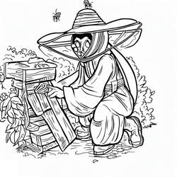 Desenhos para colorir: Apicultor - Páginas para Colorir Imprimíveis Gratuitamente