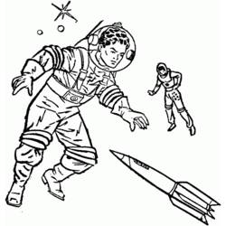 Página para colorir: Astronauta (Carreiras e Profissões) #87694 - Páginas para Colorir Imprimíveis Gratuitamente