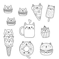 Desenhos para colorir: Comida Kawaii - Páginas para Colorir Imprimíveis Gratuitamente