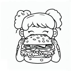Desenhos para colorir: Hambúrguer - Páginas para Colorir Imprimíveis Gratuitamente