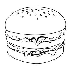 Desenho Hambúrguer (Comida e Nutrição) #186781 para imprimir e colorir