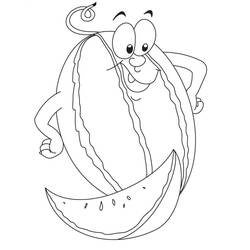 Desenho Melancia (Comida e Nutrição) #212575 para imprimir e colorir