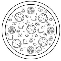 Página para colorir: Pizza (Comida e Nutrição) #197420 - Páginas para Colorir Imprimíveis Gratuitamente