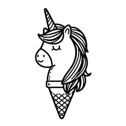 Desenhos para colorir: Sorvete de Unicórnio - Páginas para Colorir Imprimíveis Gratuitamente
