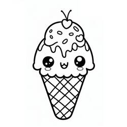 Desenhos para colorir: Sorvete Kawaii - Páginas para Colorir Imprimíveis Gratuitamente