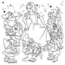 Desenhos para colorir: Branca de Neve e os Sete Anões - Páginas para Colorir Imprimíveis Gratuitamente