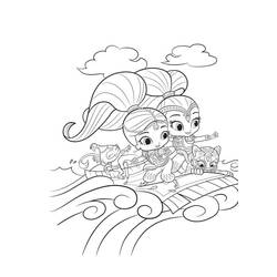 Desenhos para colorir: Shimmer e Shine - Páginas para Colorir Imprimíveis Gratuitamente