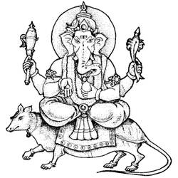 Página para colorir: Mitologia Hindu: Ganesh (deuses e deusas) #96876 - Páginas para Colorir Imprimíveis Gratuitamente
