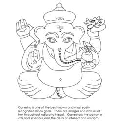 Página para colorir: Mitologia Hindu: Ganesh (deuses e deusas) #96885 - Páginas para Colorir Imprimíveis Gratuitamente