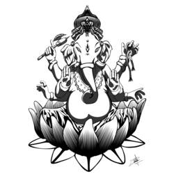 Página para colorir: Mitologia Hindu: Ganesh (deuses e deusas) #97013 - Páginas para Colorir Imprimíveis Gratuitamente
