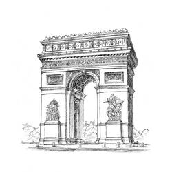 Desenho para colorir Arco do Triunfo (Edifícios e Arquitetura) #179195, atividade criativa divertida