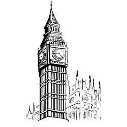 Desenho Big Ben (Edifícios e Arquitetura) #184899 para imprimir e colorir