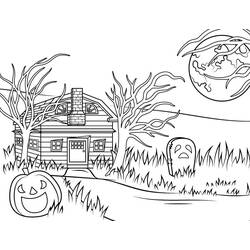 Desenho Casa Assombrada (Edifícios e Arquitetura) #198048 para imprimir e colorir