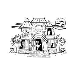 Desenho Casa Assombrada (Edifícios e Arquitetura) #198060 para imprimir e colorir