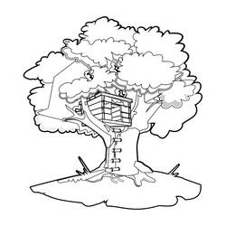 Página para colorir: casa na árvore (Edifícios e Arquitetura) #65992 - Páginas para Colorir Imprimíveis Gratuitamente